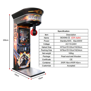 Công viên giải trí đồng tiền hoạt động dành cho người lớn boxer kim loại Arcade Punch thể thao may mắn Quà Tặng bán hàng tự động đổi quà Sao trò chơi đấm bốc máy - Product Image 2