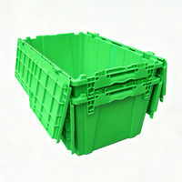 Caisse en plastique empilable avec couvercle, conteneur de stockage robuste en PP pour entrepôt, agriculture, transport alimentaire
