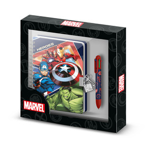 Karactermania For Marvel The Avengers Battle-Pack of <b>A5</b> <b>Diary</b> + 6-Coloured Pen, Blue - Product Image 1