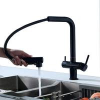 Robinet de cuisine extractible de qualité commerciale - Arc haut, nickel brossé, bec pivotant à 360°, montage sur comptoir, 1 poignée, design moderne