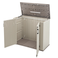 Grand coffre de rangement extérieur résistant aux intempéries en résine, 56,3'' x 26,38'' x 47,24'', avec couvercle à ressort à gaz