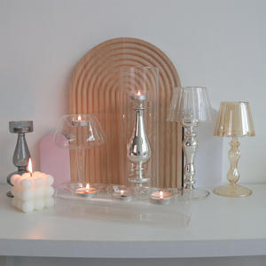 Candelabro de cristal Chapado en plata Retro creativo, candelabro, decoración del hogar, lámpara de mesa para el Día de San Valentín - Product Image 1