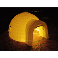 Tente gonflable blanche mobile de dôme d'igloo de 5m de diamètre avec la lumière de LED pour des parties d'arrière-cour de nuit d'usine d'inflatables de la Chine