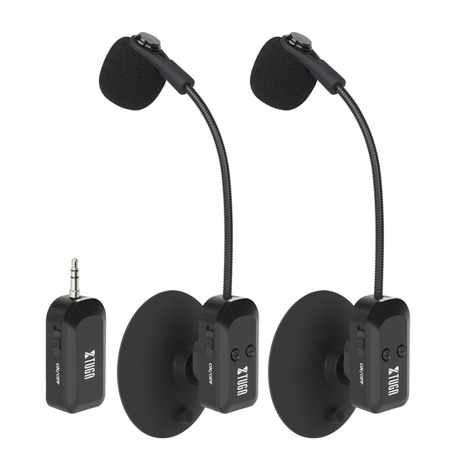 XTUGA KX Wireless Instrument Microphone Receiver with Suction Cup/ Clip-on for Guitar Violin Accordion Voice Amplifier Pickup