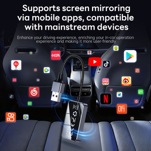 Adaptateur CarPlay sans fil 6 en 1, moniteur pour <span class=keywords><strong>b</strong></span>é<span class=keywords><strong>b</strong></span>é, caméra de voiture, Android Auto, Samsung DeX, écran miroir pour siège arrière - Product Image 6
