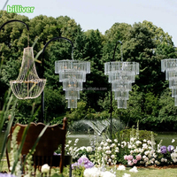Lustre en cristal pour extérieur, idéal pour réunions annuelles, restaurants, lampes de scène au sol, lumières suspendues pour mariages, support de toile de fond