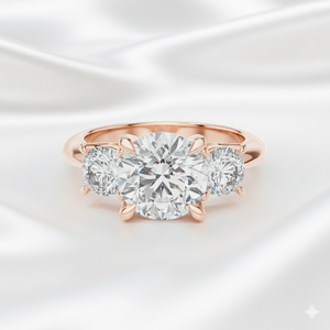 VBR JEWELS Women's 18K Solid Gold D Color 6 Gram Brilliant Cut Lab Grown <b>Diamond</b> Engagement Ring IGI Certified Rhodium Plated - Product Image 4