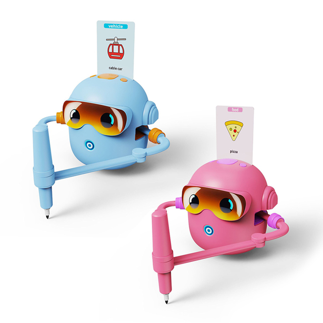 Drawing Learning Game Art Painting Set Baby Educational Self Drawing Interactive Robot Machine Toys for Children with Cards