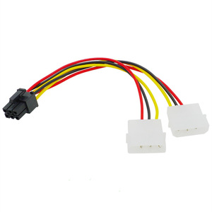 Dual 4Pin To 6Pin <b>Power</b> Supply <b>Adapter</b> Cable For Graphics Card D Type To 6P Connector PVC Wire <b>Plug</b> In DC Output - Product Image 4