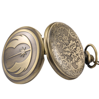 Reloj de Bolsillo con Colgante de Metal Bronce Vintage, Tema Orden Jedi, Reloj de Cuarzo con Cadena para Hombre, Regalo