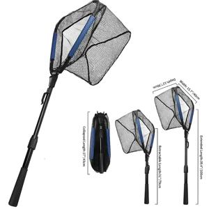 <span class=keywords><strong>Épuisette</strong></span> de pêche pliable en triangle, manche <span class=keywords><strong>télescopique</strong></span> extensible, <span class=keywords><strong>épuisette</strong></span> à main pour la pêche à la carpe, à la <span class=keywords><strong>truite</strong></span>, capture et relâchement - Product Image 1