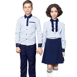 Camicie Unisex in poliestere Unisex con ricamo per uniformi della scuola primaria e media