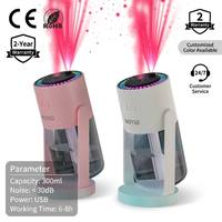 Diffuseur d'huiles essentielles portable ABS pour voiture 2024, humidificateur moderne avec bouton LED, projection de lumière ambiante, rotation colorée, marquee pour chambre à coucher