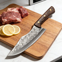 Couteau de boucher de haute qualité, 7 pouces, en acier inoxydable, couteau à viande, couteau de cuisine, manche en bois, couteaux de chef