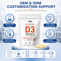 Ouuso Vitamine D3 50 000 UI + K2 MK-7 200 mcg 240 gélules à l'huile de coco vierge |   Complément alimentaire 2-en-1 pour adultes, facile à avaler