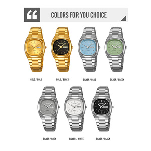 Montre chronographe carrée pour homme, montre-bracelet de luxe en acier inoxydable, montre à quartz étanche 30M - Product Image 3