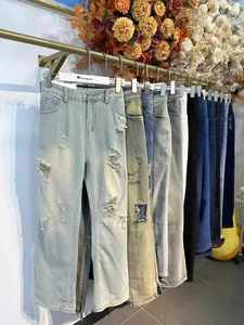 Surplus de Vêtements : Jeans <span class=keywords><strong>D</strong></span>échirés Droits en Coton et Denim pour Hommes et Femmes, Marques de Mode, Prix Bas - Product Image 1