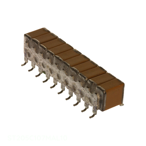 Distributeur agréé ST205C107MAL10 Condensateur céramique SMD empilé 20 L-Lead CAP CER 100UF 50V X7R SMD 100 uF - Product Image 1