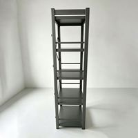 Étagères métalliques grises à cinq niveaux, montage facile, étagère de rangement en métal, renfort en X, étagères utilitaires pour usage commercial