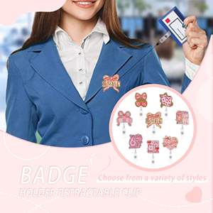 Porte-badge rétractable de luxe en plastique scintillant pour les professionnels de la santé et les infirmières |   Design de mode durable - Product Image 5
