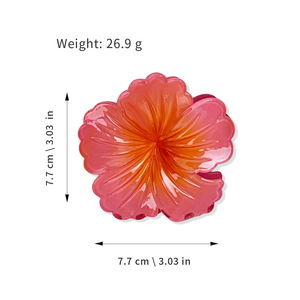 Fermaglio per capelli a cuore riccio con fiore, novità estiva per vacanze al mare, clip di alta qualità in plastica, dolce e raffinato, per Europa e Stati Uniti - Product Image 4