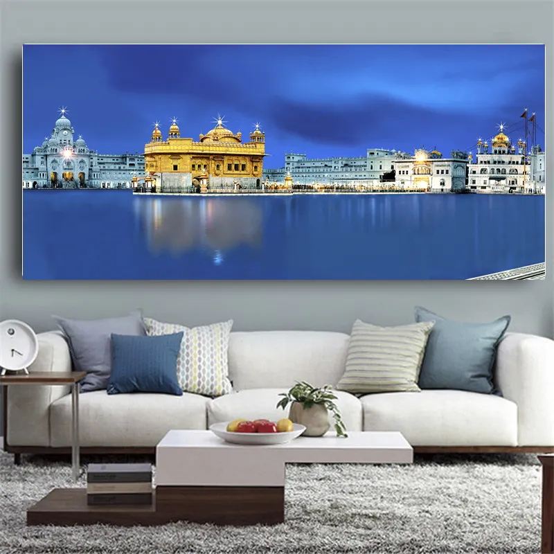 Golden Temple Wall Pictures For Living Room Wall Art Canvas Prints Religion Canvas Paintings Home Decoration Cuadros