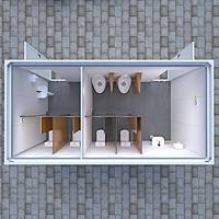 Toilettes mobiles d'extérieur préfabriquées, toilettes portables, conteneur sanitaire public pour parcs et chantiers de construction