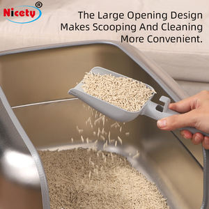Nicety Edelstahl Umweltfreundliche Langlebige Katzentoilette mit Fußpolstern und Schaufel, Leicht zu Reinigen, Glatte Kanten, 58x42x30CM - Product Image 4