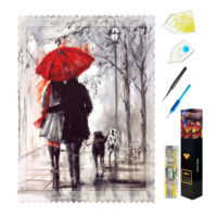 Kit de Peinture Diamant Personnalisé Scène de Rue Pluvieuse, Broderie Mosaïque en Résine, Décoration Murale – Meilleures Ventes