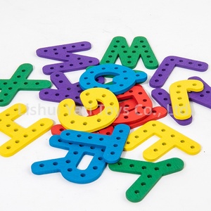 Fournitures scolaires, Trousse de couture de voyage, Jeu d'<span class=keywords><strong>orthographe</strong></span> pour enfants, 26 pièces, Cartes de lettres à lacer, Jouet de mise en séquence et d'enfilage - Product Image 5
