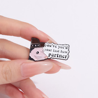 En gros, Pin's en métal émaillé à motif dessin animé 'You Killed Your Partner', Broche badge délicate avec texte en anglais, Accessoire pour vêtements et col