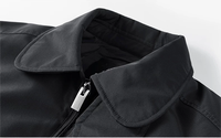 Veste surdimensionnée Streetwear personnalisée OEM pour hommes blouson bombardier épais pour hommes tissu polyester noir