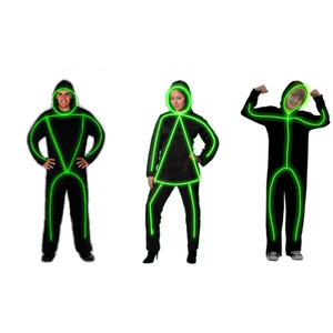 Costume EL pour femmes, Costumes lumineux, à capuche illuminés, fil, vêtement à bande froide, vêtements de danse, spectacle, lumineux LED - Product Image 1