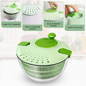 Best Kitchen <strong>Salad</strong> Maker Set Tool Green Large <strong>Salad</strong> <strong>Spinner</strong> <strong>with</strong> Lid And Bowl - Product Image 5