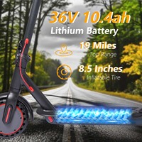 YUNQI U1 Scooter Eléctrico Urbano, Motor sin Escobillas de 350W, Batería de Litio, Aleación de Aluminio, Plegable, Impermeable, 25-30KM/H, Autonomía de 25-30KM