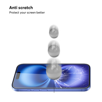 Protecteur d'écran en verre trempé transparent avec kit d'installation pour protecteur d'écran iPhone 16 15 15 Pro