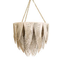 Nouveau Lustre Moderne Nordique Créatif en Fer et Cuir pour Escalier, Salon, Salle à Manger, Villas, Luminaire Suspendu à Pompons