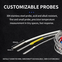 Sonde de mesure de température ODM/OEM simple à vis pour canaux chauds, 4 * 40 mm, thermocouple K/E, thermistance PT100