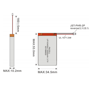 -30 C A Bassa temperatura della batteria lp103450 3.7v 2000mah per GSM applicazione - Product Image 1