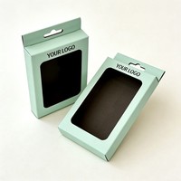 Caja al por mayor para fundas de teléfono con logo, caja de alta calidad para fundas de teléfono, caja de embalaje para fundas de teléfono con ventana y tinta de soja