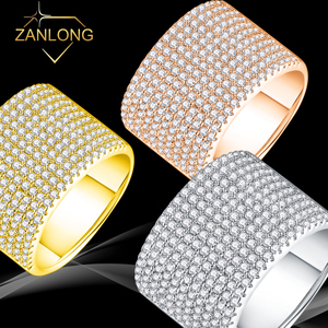 Zanlong 13845 VVS Moissanite 18K witgouden vergulde 11-rijige halve eternity ring 925 zilver ijsdiamant voor heren en dames - Product Image 1