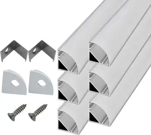 6-Pack 1ft/30cm 16x16mm Led Aluminum Channel System with Cover V Shape, Led Strip Light Diffuser