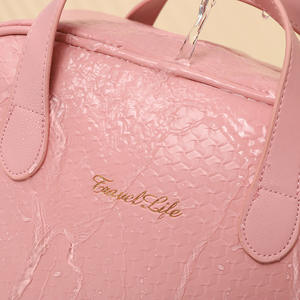 Bolsa de <span class=keywords><strong>maquillaje</strong></span> de PU resistente al agua de gran capacidad, neceser de viaje con cremallera estilo caramelo para mujer, bolsa de maleta cosmética multifuncional - Product Image 5