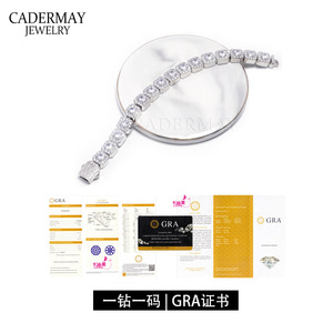 Cadermay Moissanite Tennis Necklace S925 Silver 10mm Pave Setting Party Jewelry Unisex - Product Image 4