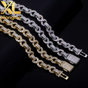 Wholesale High Quality Fashion <b>Statement</b> <b>Jewelry</b> 18k Gold Brass Hop 8-shaped Chain Bracelet Tennis Zircon Bracelet for Women - Product Image 5