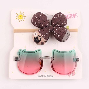 Ensemble de bandeaux en nylon pour bébé et lunettes de soleil avec oreilles de chat, bandeau à nœud doré gonflé, accessoires photo d'été pour filles de 0 à 3 ans - Product Image 4