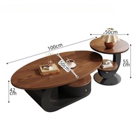 Table basse de style antique française, deux ensembles, table basse de salon compacte d'inspiration luxueuse