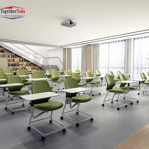 Chaises pliantes modernes en métal pour étudiants universitaires, avec tablette d'écriture en plastique, idéales pour réunions et formations – Design simple et personnalisable - Product Image 5