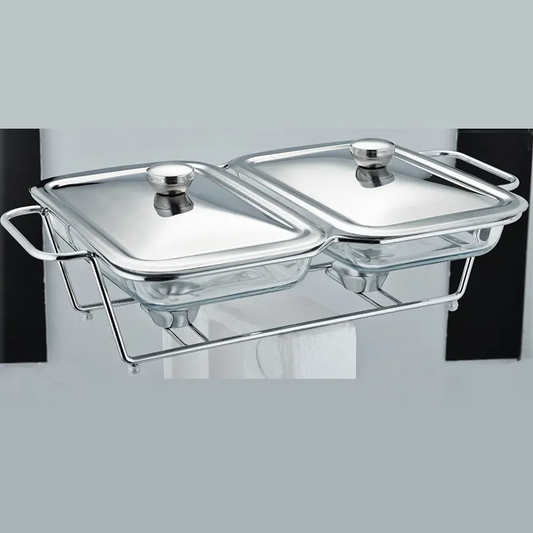 Factory sale 1.5L hospitality supplies kichen equip chafing dish inserts food chafing dishes with glass lid