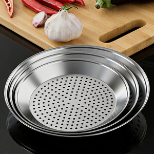 Stainless Steel Steaming Tray 18cm Round <b>Vegetable</b> Steamer <b>Rack</b> For <b>Kitchen</b> Use - Product Image 1